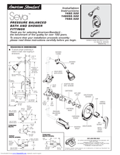 American Standard Seva 1480SS.500 Installation Instructions
