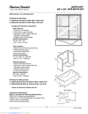 American Standard ABath Kit With Walls Specification Sheet