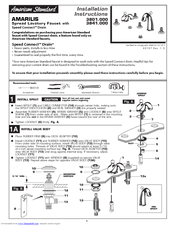 American Standard Amarilis 3801.000 Installation Instructions Manual