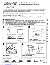 American Standard Enfield 2-PC Elongated Toilet 2860.330 Installation Instructions