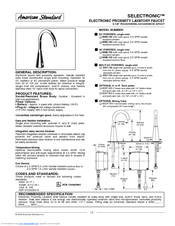 American Standard Selectronic 6055.155 Specification Sheet