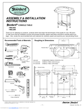 American Standard Standard Console Table 7483.002 Assembly And Installation Instructions
