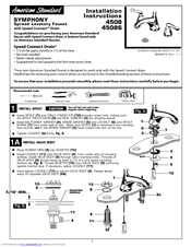 American Standard Symphony 4508S Installation Instructions Manual