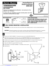 American Standard Town Square Wall Sconce 2555.081 Installation Instructions