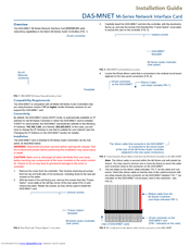 Amx Mi-Series Network Interface Card DAS-MNET Installation Manual