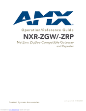 AMX NXR-ZRP Operation/Reference Manual