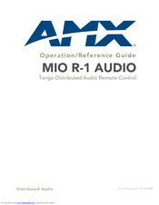 AMX MIO R-1 AUDIO Operation/Reference Manual