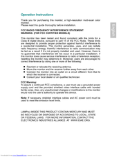 AOC Flat Panel Monitor 197Va1 Operation Instructions Manual