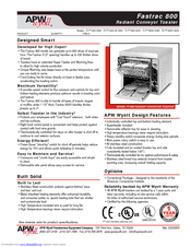 APW Wyott FT-800 Specification Sheet