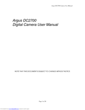 Argus DC2700 User Manual