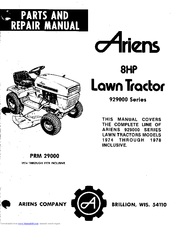 Ariens 929002 Parts And Repair Manual