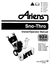 Ariens SNO-THRO 924318-ST824 Owner's/Operator's Manual