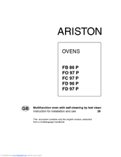 Ariston FD 96 P Instructions For Installation And Use Manual