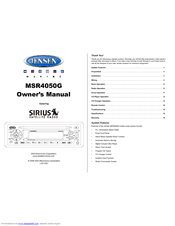 Jensen MSR4050G - Radio / CD Player Owner's Manual