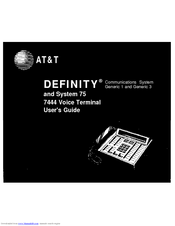 AT&T DEFINITY and System 75 7444 User Manual