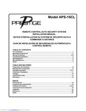 Audiovox Prestige APS-15CL Installation Manual