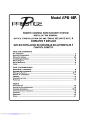 Audiovox Prestige APS-15R Installation Manual