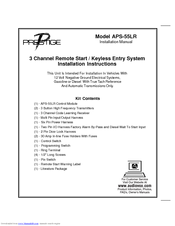Audiovox Prestige APS-55LR Installation Manual