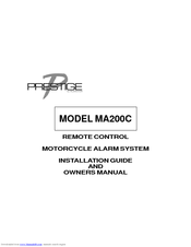 Audiovox Prestige MA200C Installation Manual And Owner's Manual