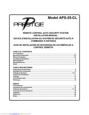 Audiovox Prestige APS-25-CL Installation Manual