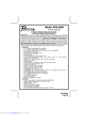 Audiovox Prestige Platinum APS-596N Owner's Manual