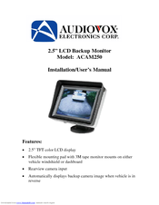 Audiovox ACAM250 Installation & User Manual