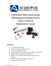 Audiovox CAMSBAR Installation & User Manual