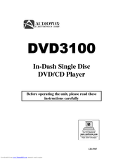 Audiovox Dvd3100 Instructions Manual