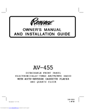 Audiovox Rampage AV-455 Owners And Installation Manual