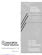 Audiovox CTX-4200 Owner Operating Instructions