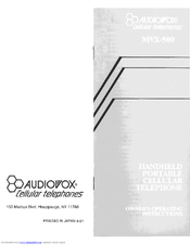 Audiovox MVX-500 Owner Operating Instructions
