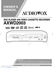 Audiovox AXWD2003 Owner's Manual