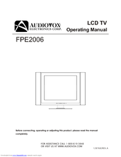 Audiovox FPE2006 Operation Manual