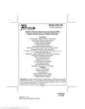 Audiovox Platinum Prestige APS-750 Owner's Manual