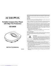 Audiovox CE1000X Instruction Manual