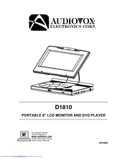 Audiovox D1810 - DVD Player - 8 Instruction Manual
