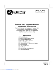 Audiovox AS 9076 Installation Instructions Manual