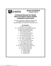 Audiovox AA-RS20CS Installation Instructions Manual