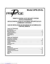 Audiovox Prestige APS-35-CL Installation Manual