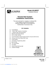 Audiovox AS-9055T Installation Instructions Manual