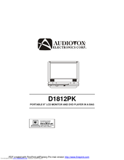 Audiovox D1812PK - DVD Player - 8 Owner's Manual