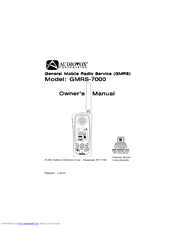 Audiovox GMRS7000CH Owner's Manual