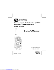 Audiovox GMRS862CH Owner's Manual