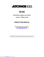 Auto Page RS-662 Operation Manual