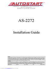 Autostart AS-2272 Installation Manual