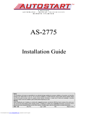 Autostart AS-2775 Installation Manual