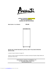Avanti VM183W Instruction Manual