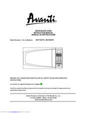 Avanti MO7180TW Instruction Manual