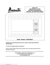 Avanti MO9005BST Instruction Manual