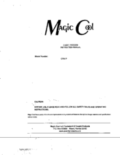 Avanti MAGIC COOL CF51P Instruction Manual